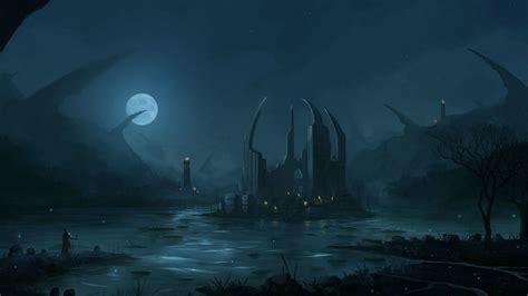 Download wallpaper 1600x900 lock, claws, moon, night, knights, sword ...