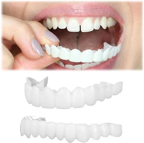 False Teeth, 1 Pairs Clip in Veneers Teeth, False Teeth Veneers Top and ...