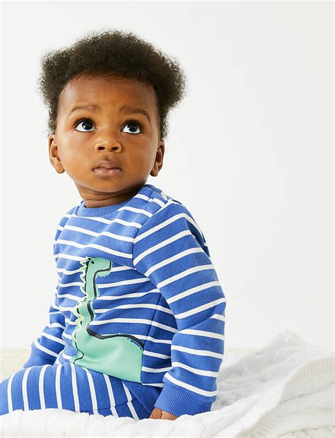 Buy Cotton Rich Dinosaur Jumper (0-3 Yrs) at Marks & Spencer