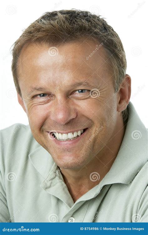 Middle Aged Man Smiling stock photo. Image of color, clothing - 8754986