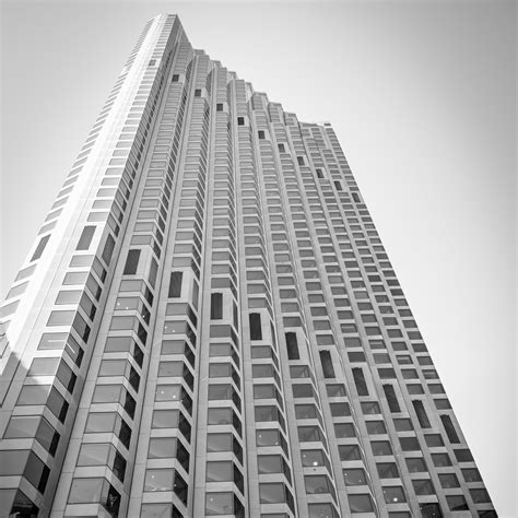 Download wallpaper 3415x3415 skyscraper, bottom view, black and white ...
