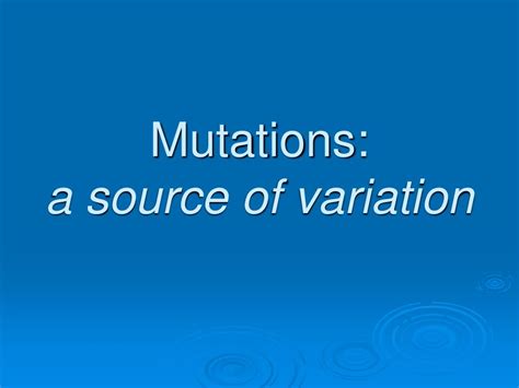 Image result for Mutation as a Source of Variation