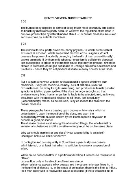 Susceptibility According TO KENT - KENT’S VIEW ON SUSCEPTABILITY. § 30 ...