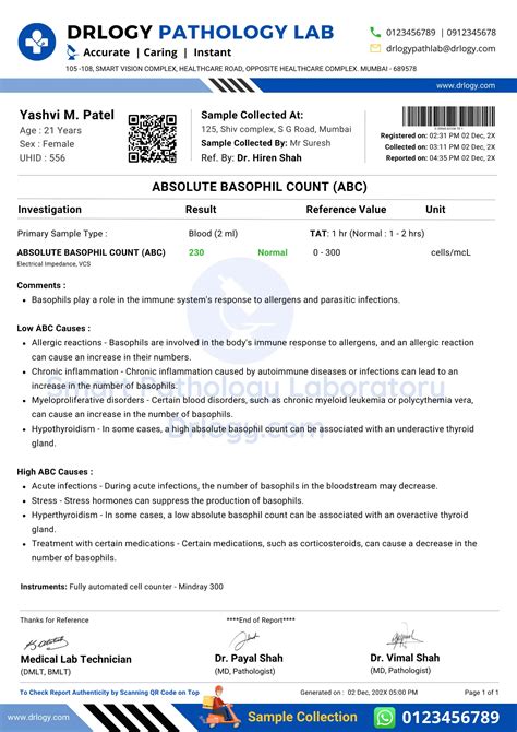 Absolute Basophil Count (ABC) Test: Price and Normal Range | Drlogy