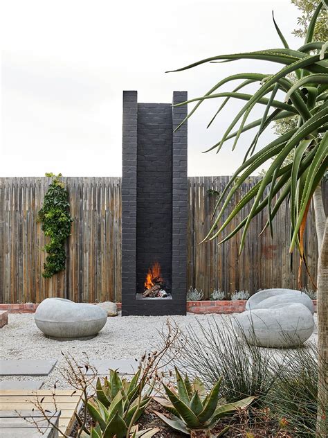Weathering Steel Planed Outdoor Fireplace | Outdoor fireplace, Modern ...