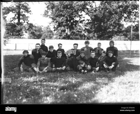 A group portrait of the Miami University football team from 1910. The ...