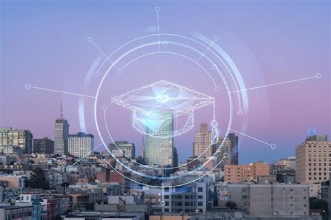 Panoramic cityscape view of san francisco nob hill area sunset midtown ...