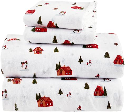 Amazon.com: Comfort Spaces 100% Cotton Flannel Sheets Queen Size, Ultra ...