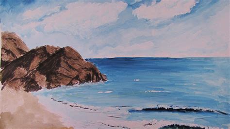 beach drawing realistic