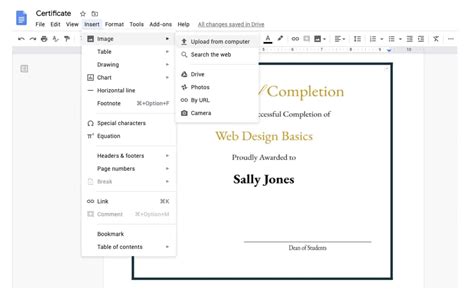 How to Design a Certificate in Google Docs (5 Steps) - All Free Mockups