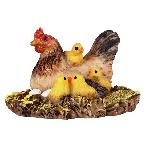 Wonderland Garden Arts & Craft Plastic Fairy Garden Hen and Chicks ...