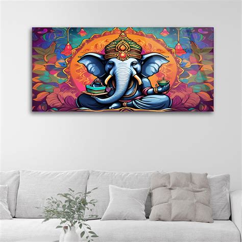 Classic Ganesha: Lord Ganesh Painting Glass Wall Art – thedecorark