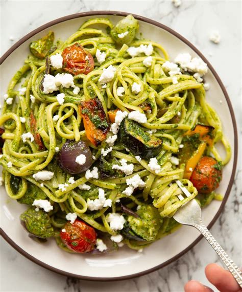 Roasted Veggie Pesto Pasta | Don't Go Bacon My Heart
