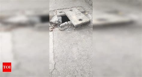 Broken Manhole - Times of India