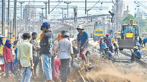 On CR mega block day 1, 40% work completed; commuters complain of ...