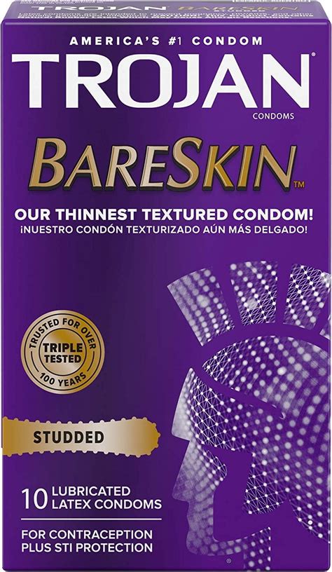 Trojan Studded Bareskin Lubricated Condoms - 10 Count - Walmart.com