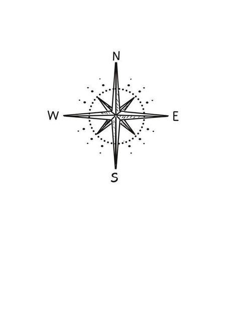 Image result for Simple Compass Tattoo Outline