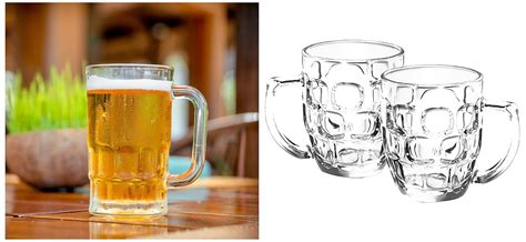 Buy Treo by Milton Cascade Cool Glass Beer Mug, Set of 2, 565 ml ...