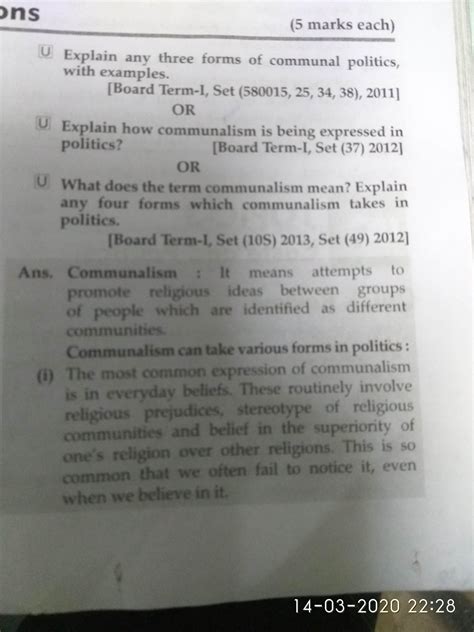 Explain any four main features of communalism. - Brainly.in