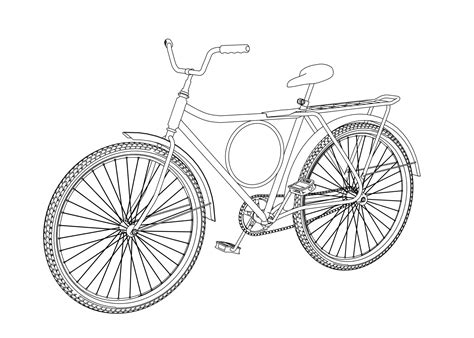 Premium Vector | A sketch of a bicycle with a white background.