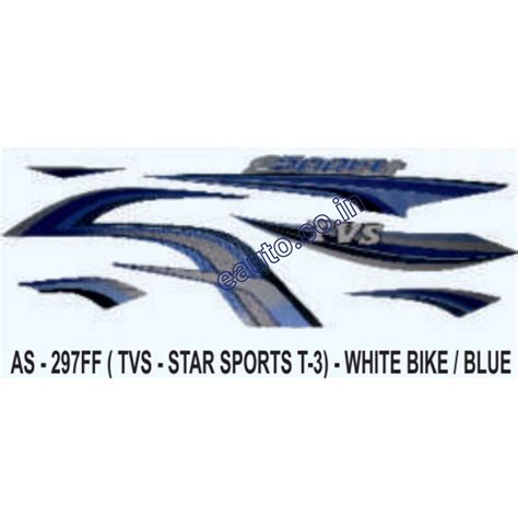 Graphics Sticker Set for TVS Star Sports | Type 3 | White Vehicle | Bl