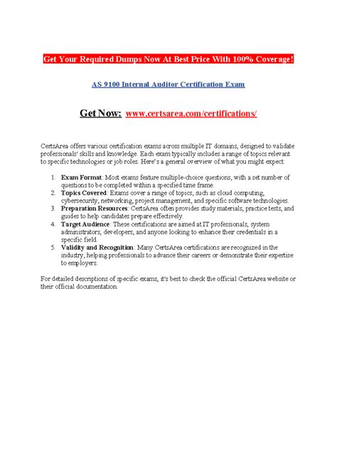 AS 9100 Internal Auditor Certification Exam - Each exam typically ...