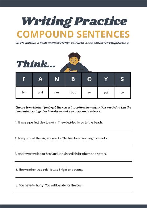 Compound Sentences Worksheet 的图像结果