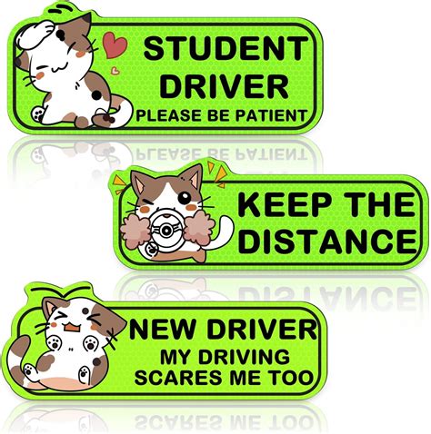 Amazon.com: Nervous Parent Reflective Magnet Use with Student Driver ...