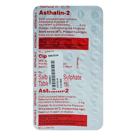 Asthalin-2 Tablet 30's Price, Uses, Side Effects, Composition - Apollo ...