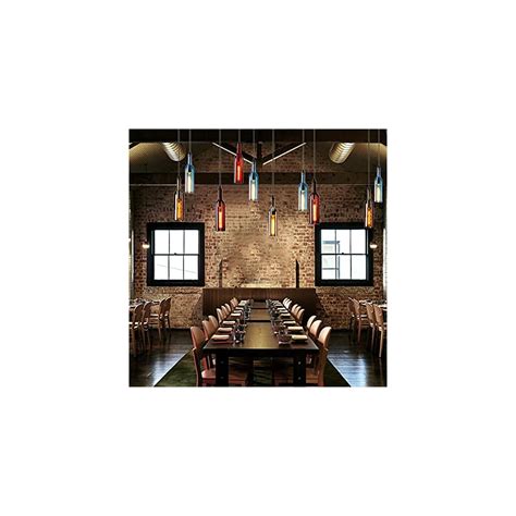 Buy Industrial Kitchen Island Pendant Lamp Vintage Colorful Wine Bottle ...
