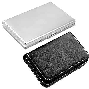 Stealodeal Black Leather with Silver Debit/Credit Metal|Combo of 2 ...