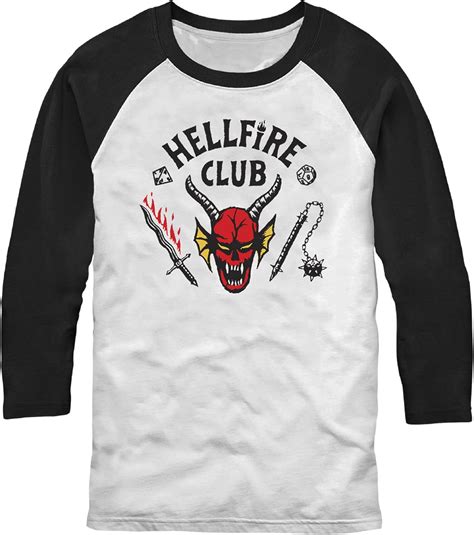 Buy Stranger Things mens Stranger Things Hellfire Club Young Men's 3/4 ...