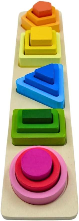 Babbles Wooden Montessori Sorting, Stacking, Nesting Toy for 1 2 3 ...