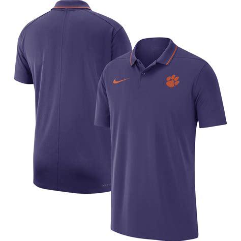 Men's Nike Purple Clemson Tigers 2023 Coaches Performance Polo ...