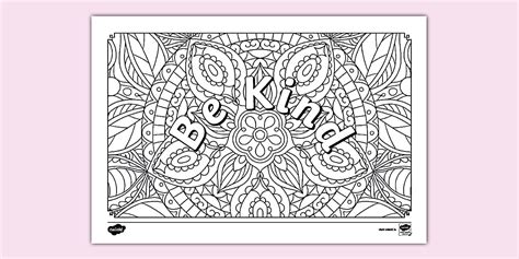 Be Kind Mindfulness Colouring Sheet - Twinkl