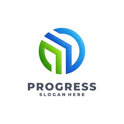 Progress gradient logo vector | Premium Vector