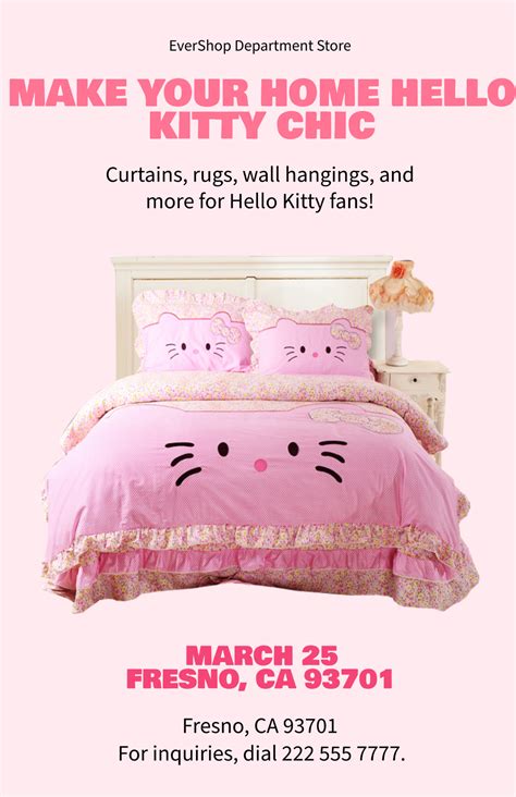 Free Hello Kitty Poster Templates, Editable and Printable