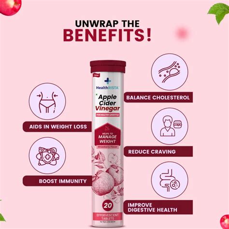 HealthRISTA - Apple Cider Vinegar Effervescent Tablet for Weight Manag