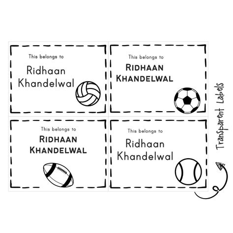 Personalised Transparent Labels | Sports – mumma.com