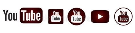 YouTube Logo Icon Set with Subscribe, Bell and Play Button Editorial ...