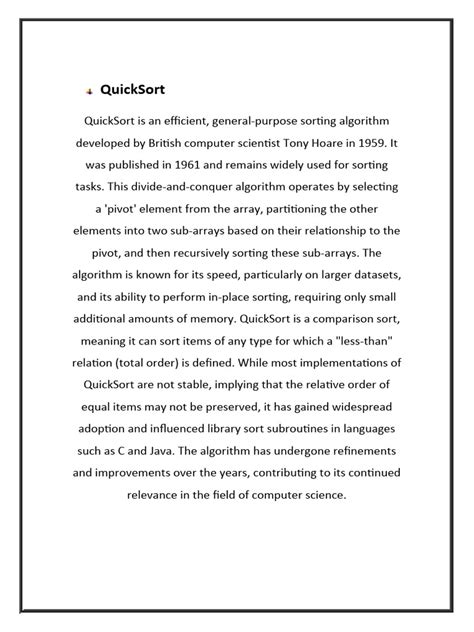 Image result for Cover Page Quick Sort Algorithm