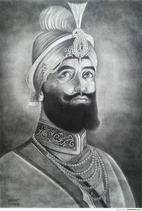 Sketch Of Sri Guru Gobind Singh Ji - Desi Painters