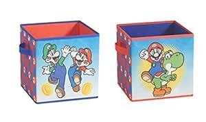 Idea Nuova Nintendo Super Mario 2 Piece Collapsible Storage Cubes, 10 ...