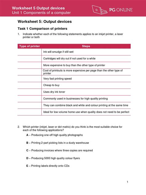 Image result for Internal Computer Components Basics Worksheet