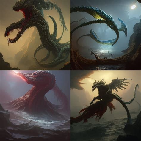 hydra mythical creature from water luminositi - AI Generated Artwork ...