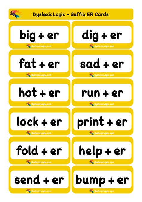 All Words With Er Endings