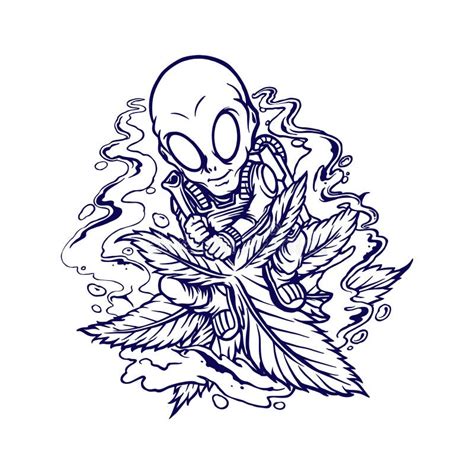 Alien Smoking Weed Drawing 的图像结果