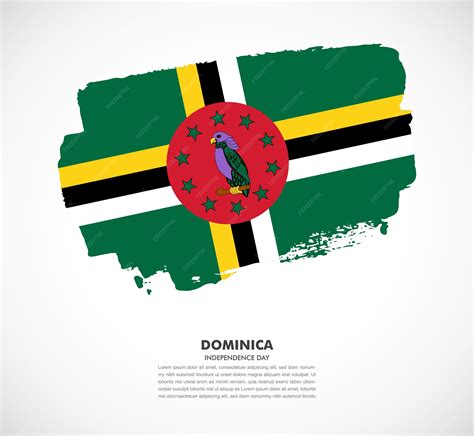 Premium Vector | Elegant hand drawn brush flag of dominica country on white background