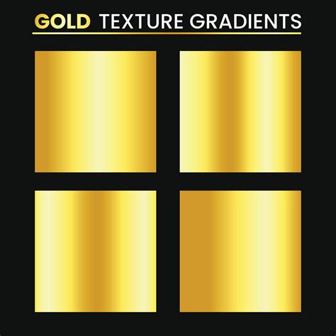 Gold texture gradient collection. Collection of golden metallic ...