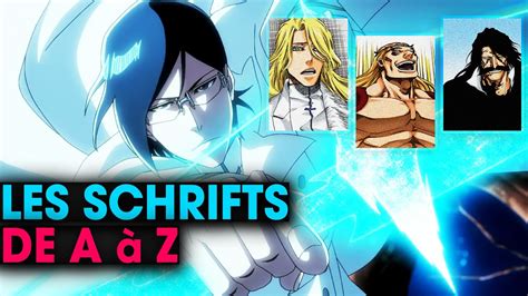 TOUS LES SCHRIFTS DE BLEACH EXPLIQUÉS DE A à Z - YouTube